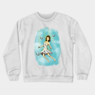 Girl Flying Crewneck Sweatshirt